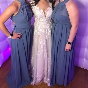 Levkoff bridesmaid dress 7019 - dusty blue